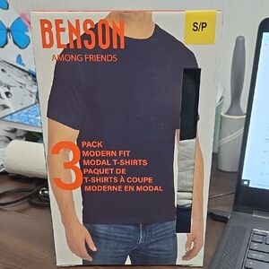 Benson Size S Men's Modern Fit T-Shirts - Black, Gray, Navy